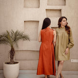 KHAKI GREEN DRESS