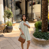 GREEN STRIPE DRESS