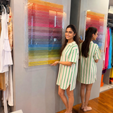 GREEN STRIPE DRESS