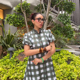 GREEN GINGHAM DRESS