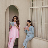 QUEEN BLUE CHECKERED CO-ORD
