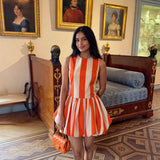 ORANGE STRIPE KIMONO DRESS